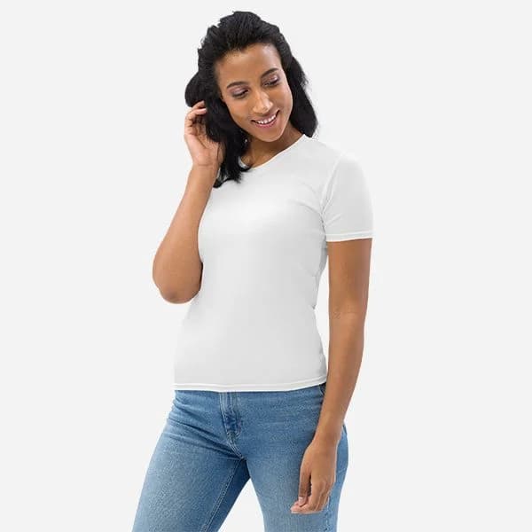 Dames T-shirt met eigen print - Bedrukking in alle maten - productafbeelding 11