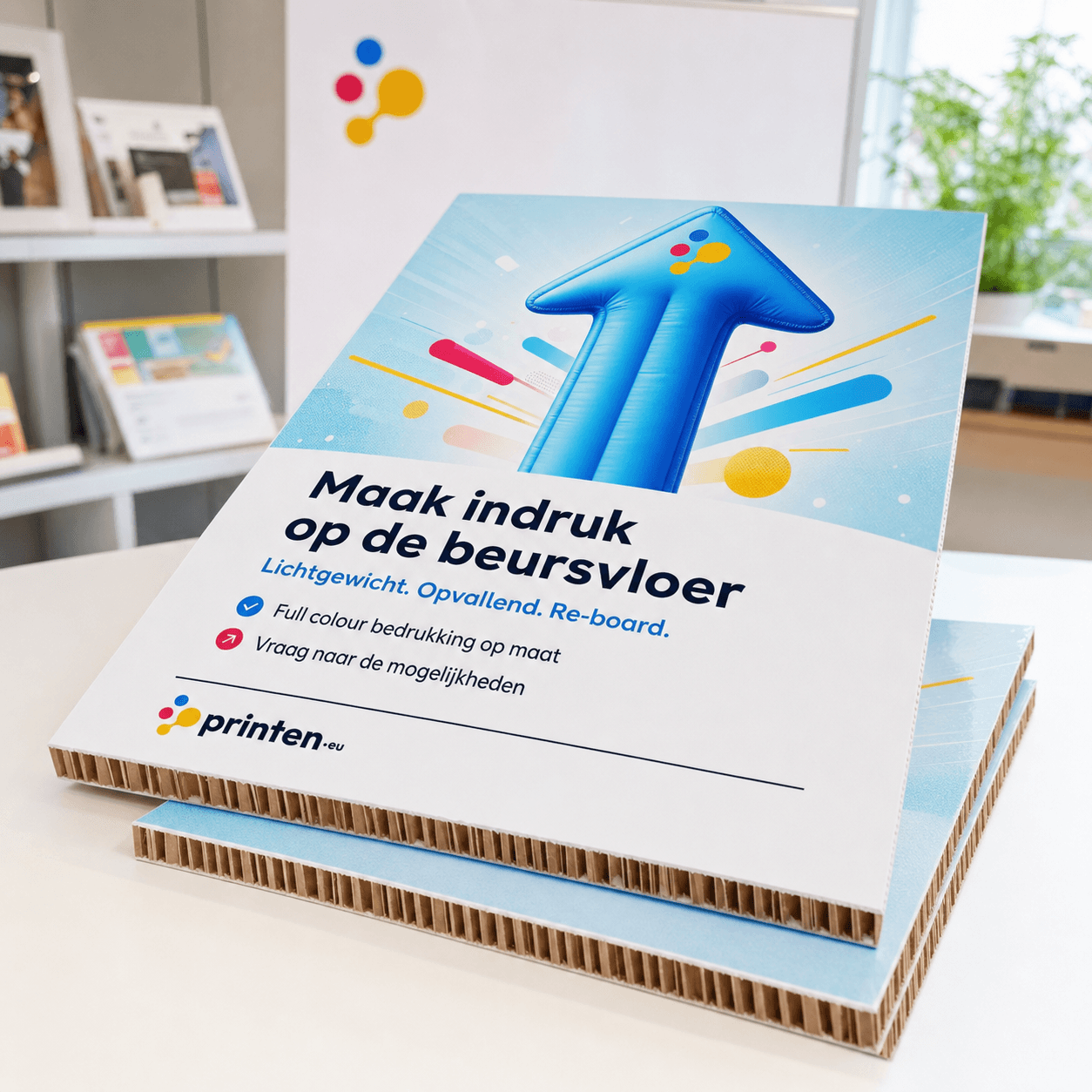 Re-board plaat bestellen met full colour bedrukking