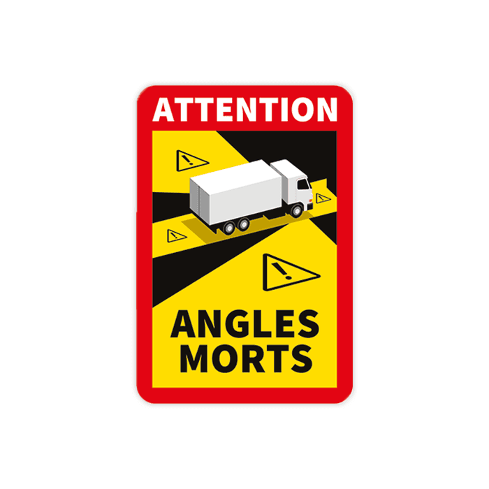 Dode hoek sticker voor vrachtwagen en bus