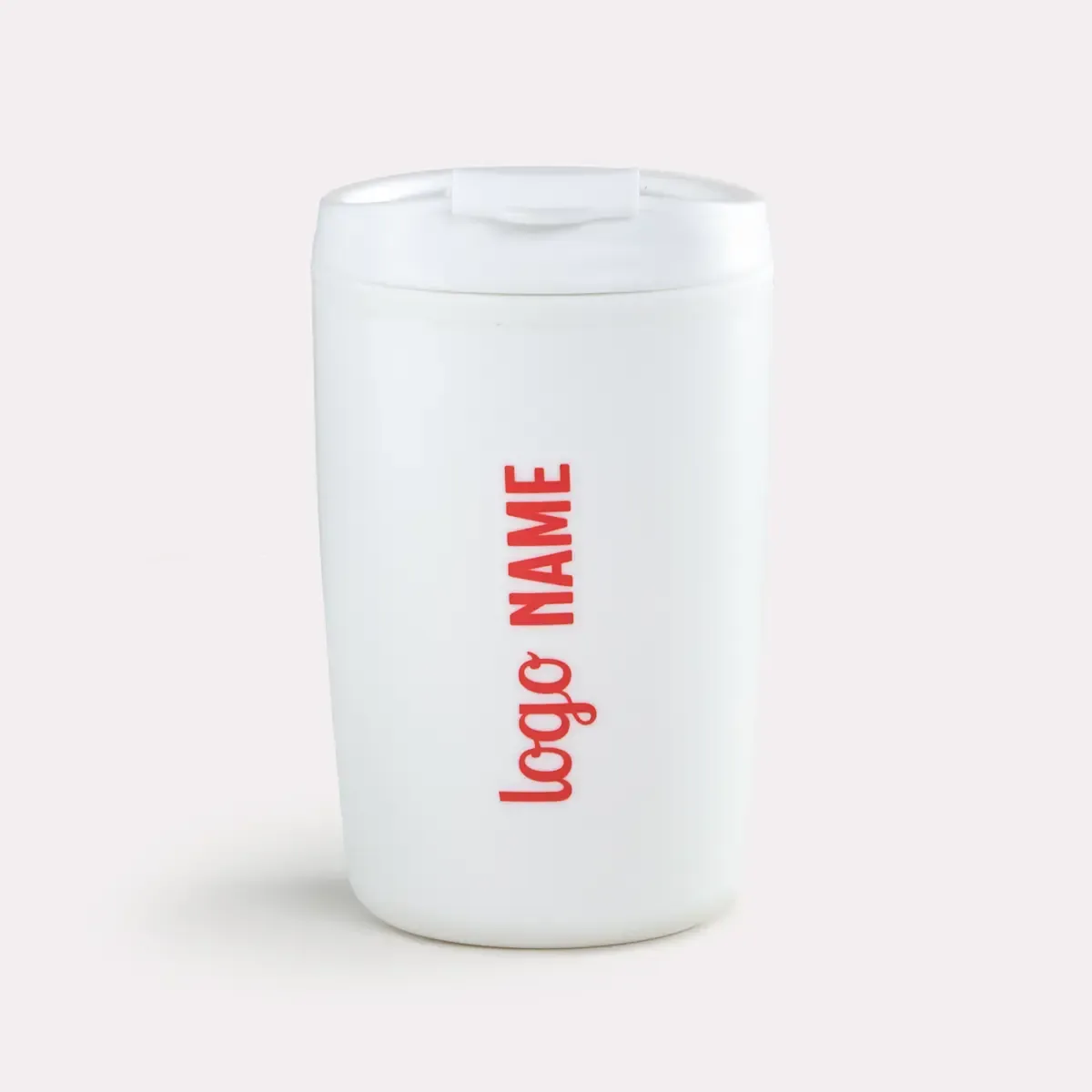 Bekers met Klepdeksel 300 ml – Gepersonaliseerd met Tampondruk