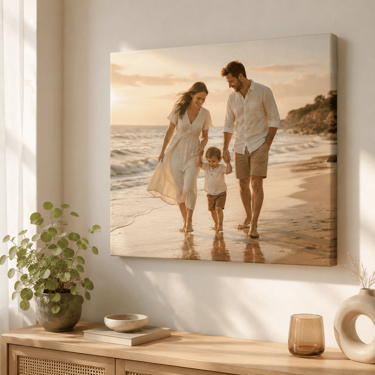 Foto op canvas met frame 20 of 40 mm – binnen- en buitengebruik