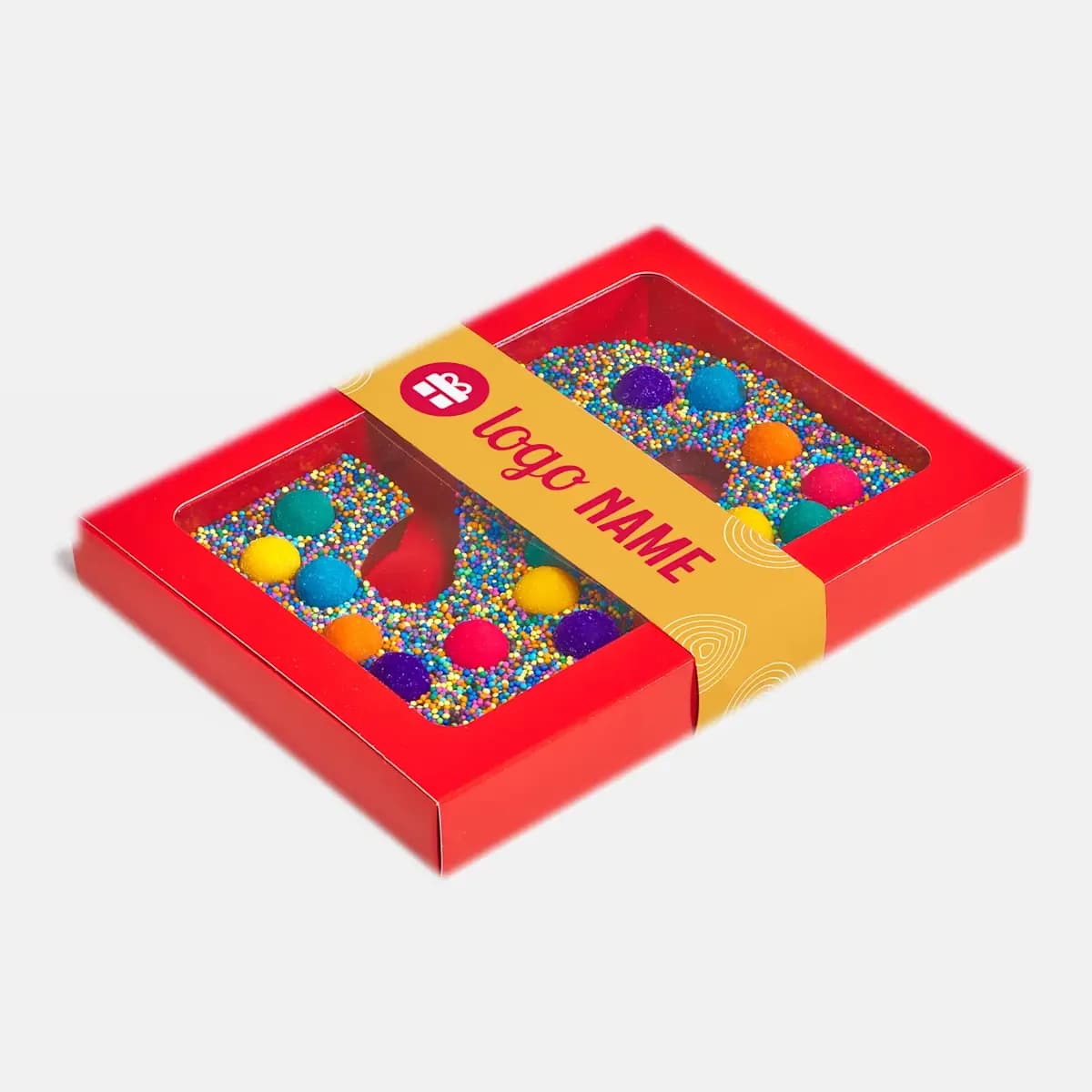 Chocoladeletter met sleeve - Gepersonaliseerde bedrukking