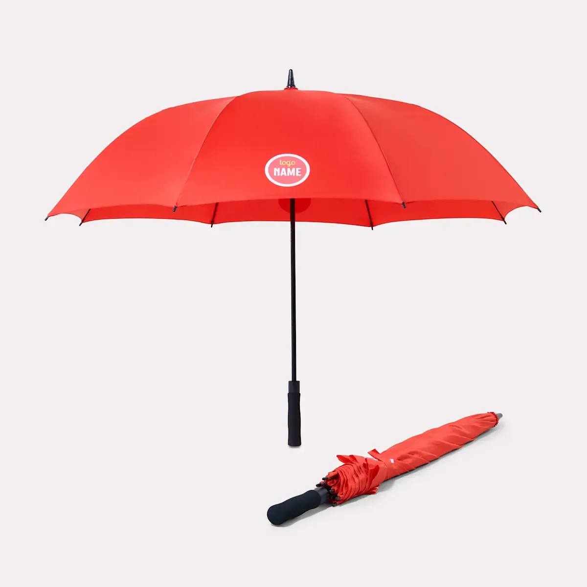 Golfparaplu Falconetti met houten handvat – 130 cm, bedrukbaar