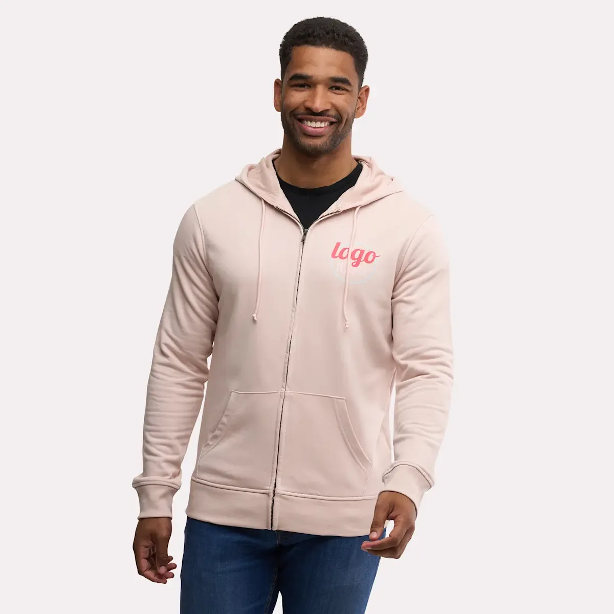 Hoodie B&C Inspire Zipped met Bedrukking