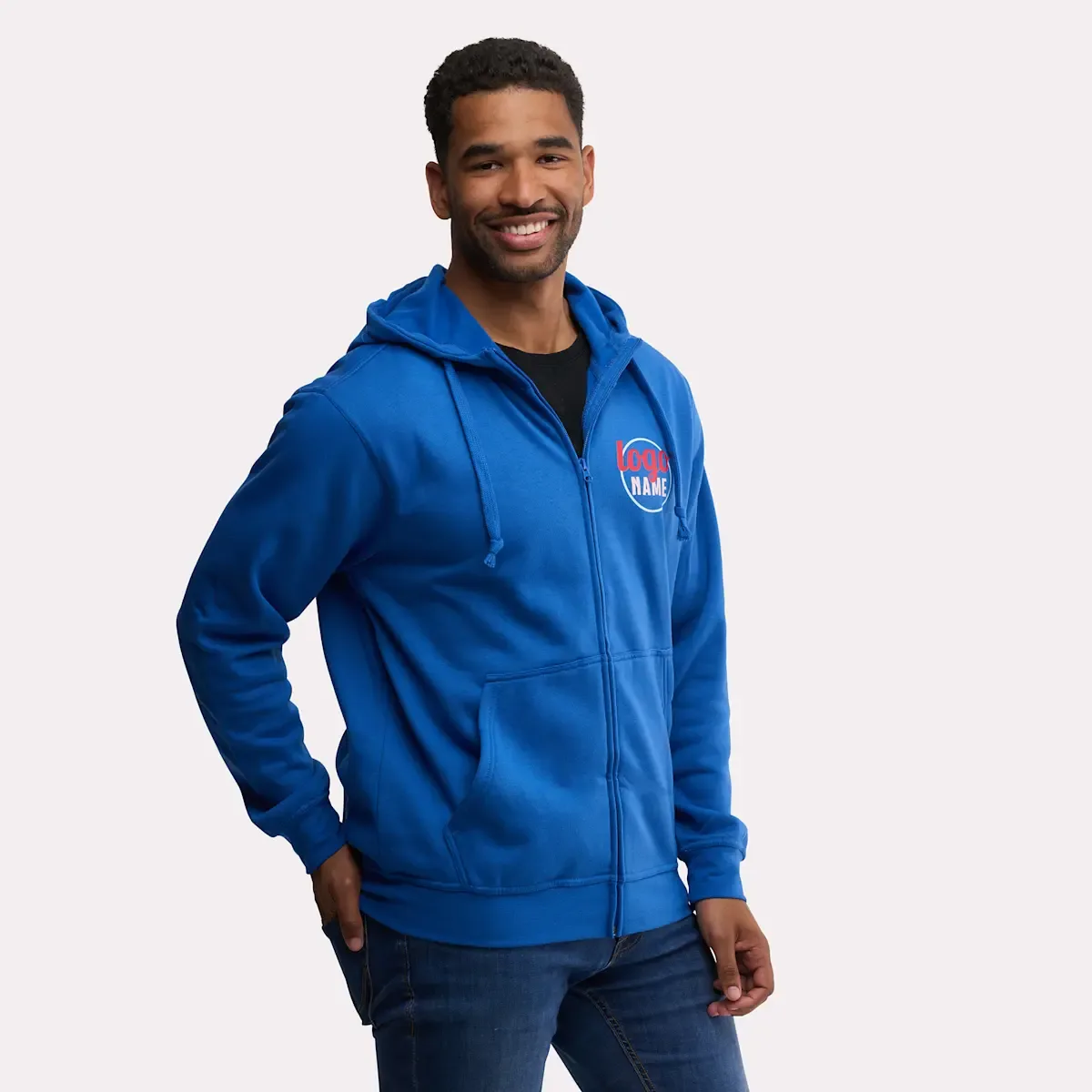Hoodie Clique Basic Zipped met bedrukking