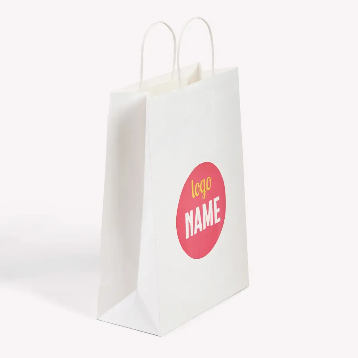Papieren tassen met full colour bedrukking | Kraft en wit