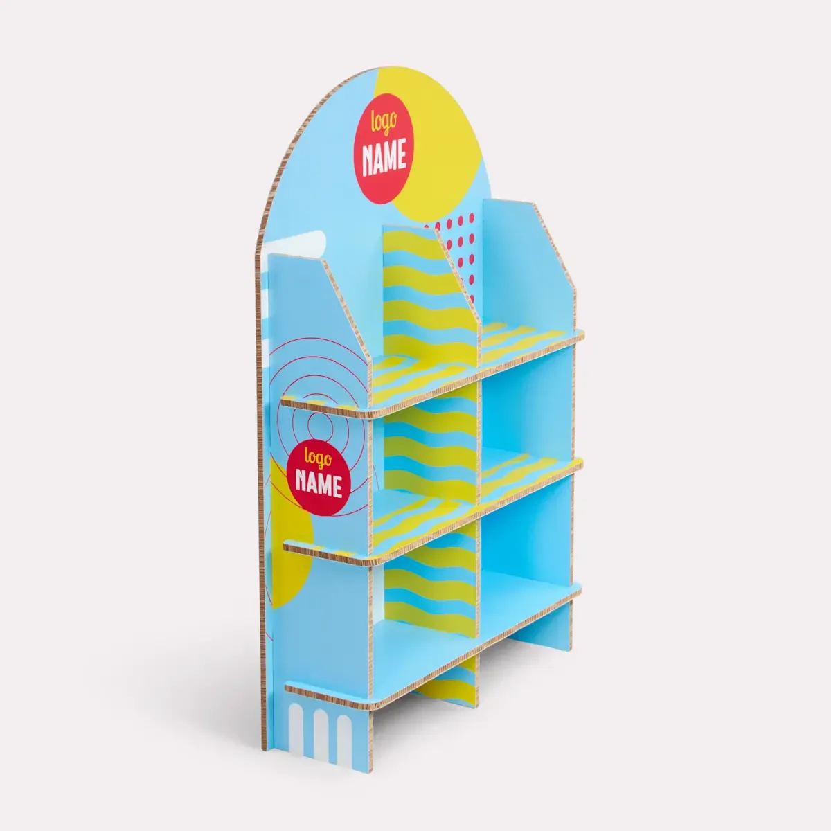 POS display met gebogen bovenkant – 940x1450x250 mm, Re-board®