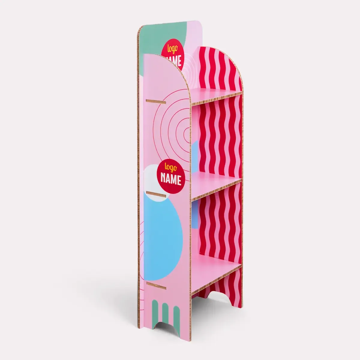 POS-display met schappen – bedrukt met jouw merk