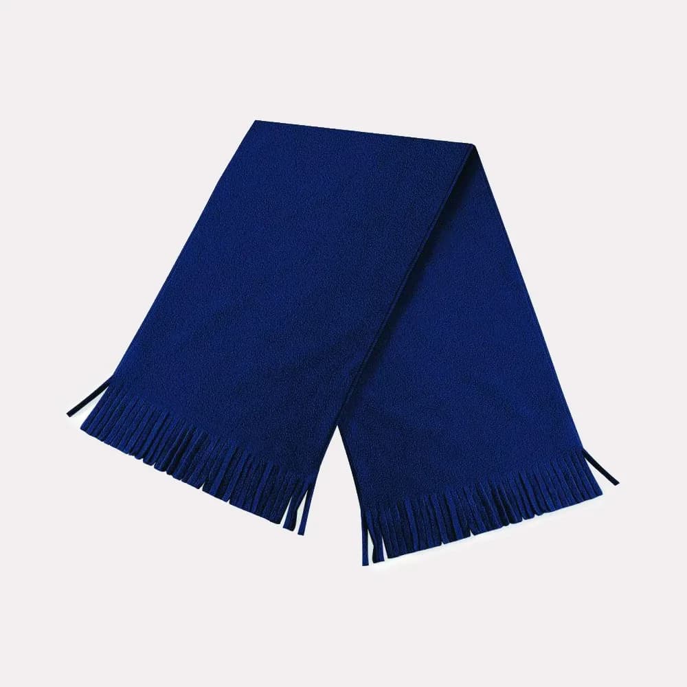 Luxe Fleece Sjaal met Bedrukking – Zwart of Marine Blauw