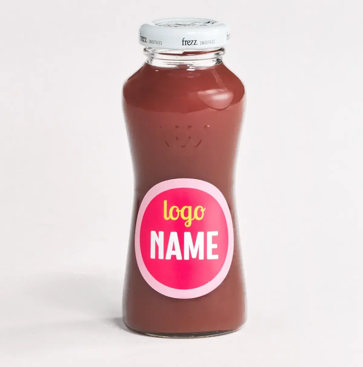 Smoothie 200ml met bedrukt etiket - Glazen fles