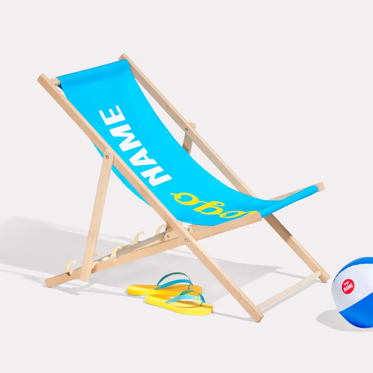 Bedrukte winter strandstoel met full colour opdruk