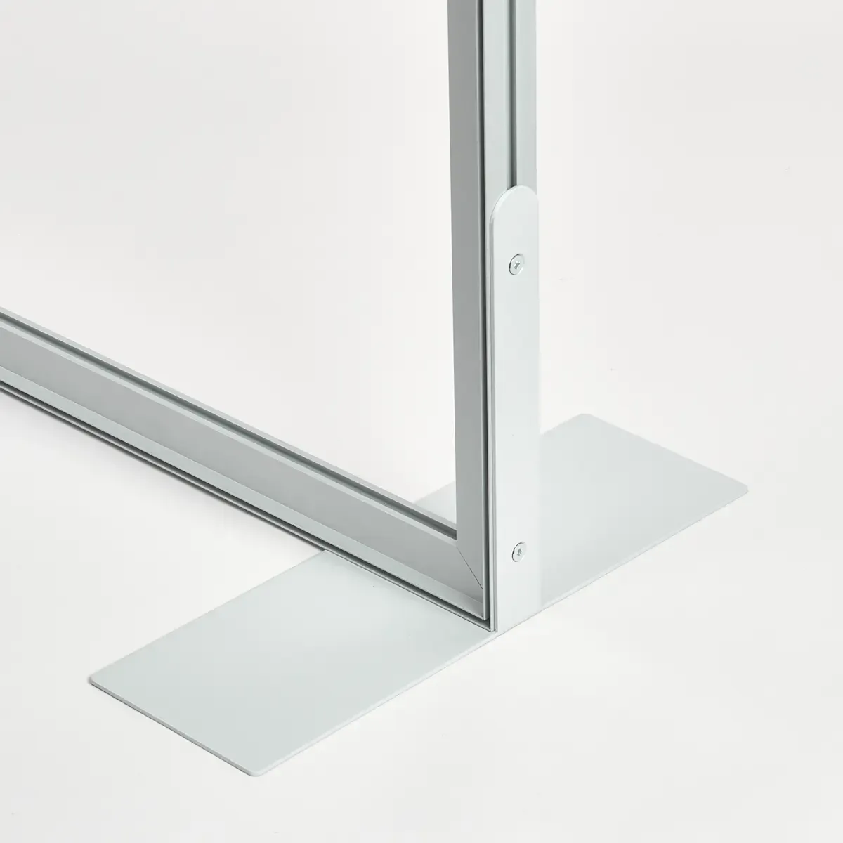 Voetplaten voor textielframe zijkant - Aluminium, wit of zwart