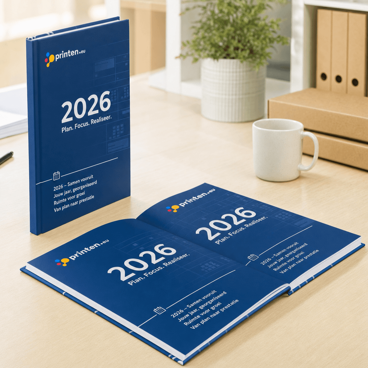Agenda 2026 met Full Colour Omslag – Genaaid Gebonden