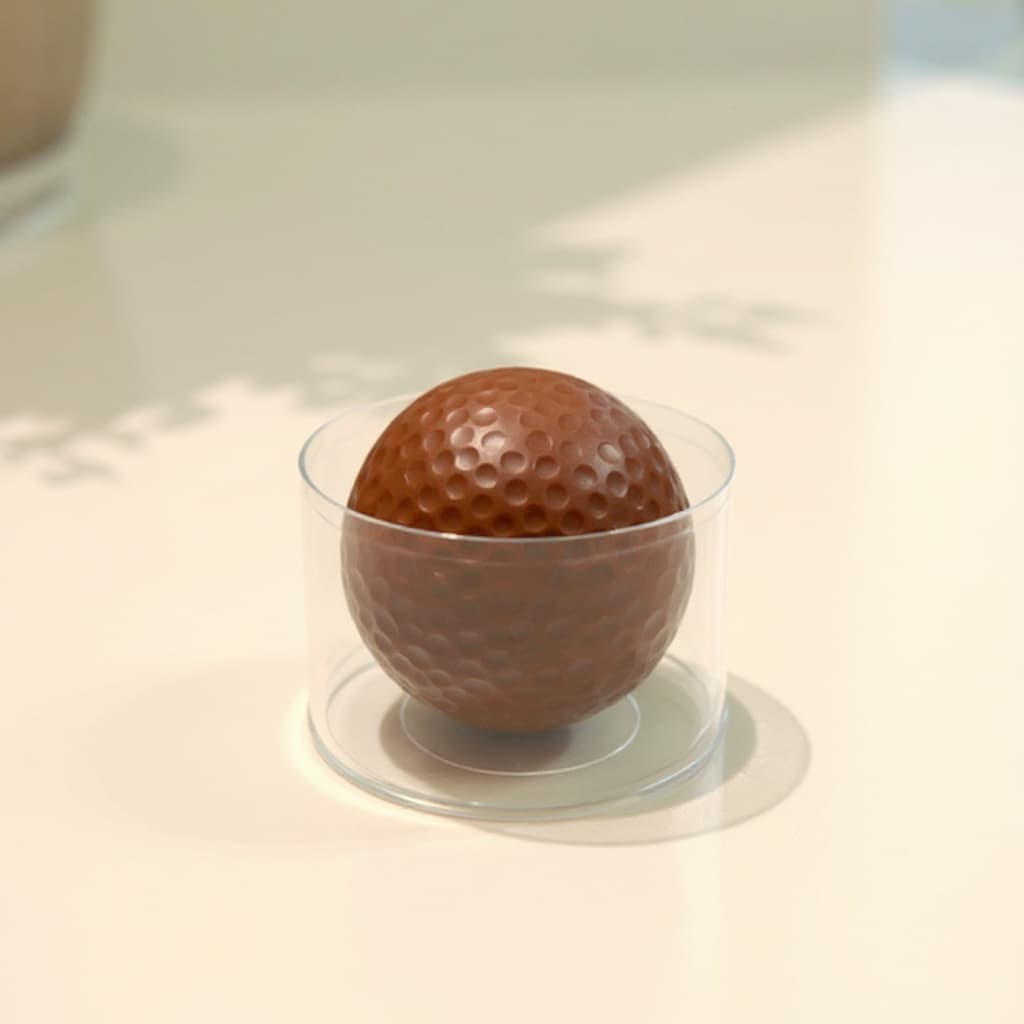 Chocolade golfbal in koker met logo
