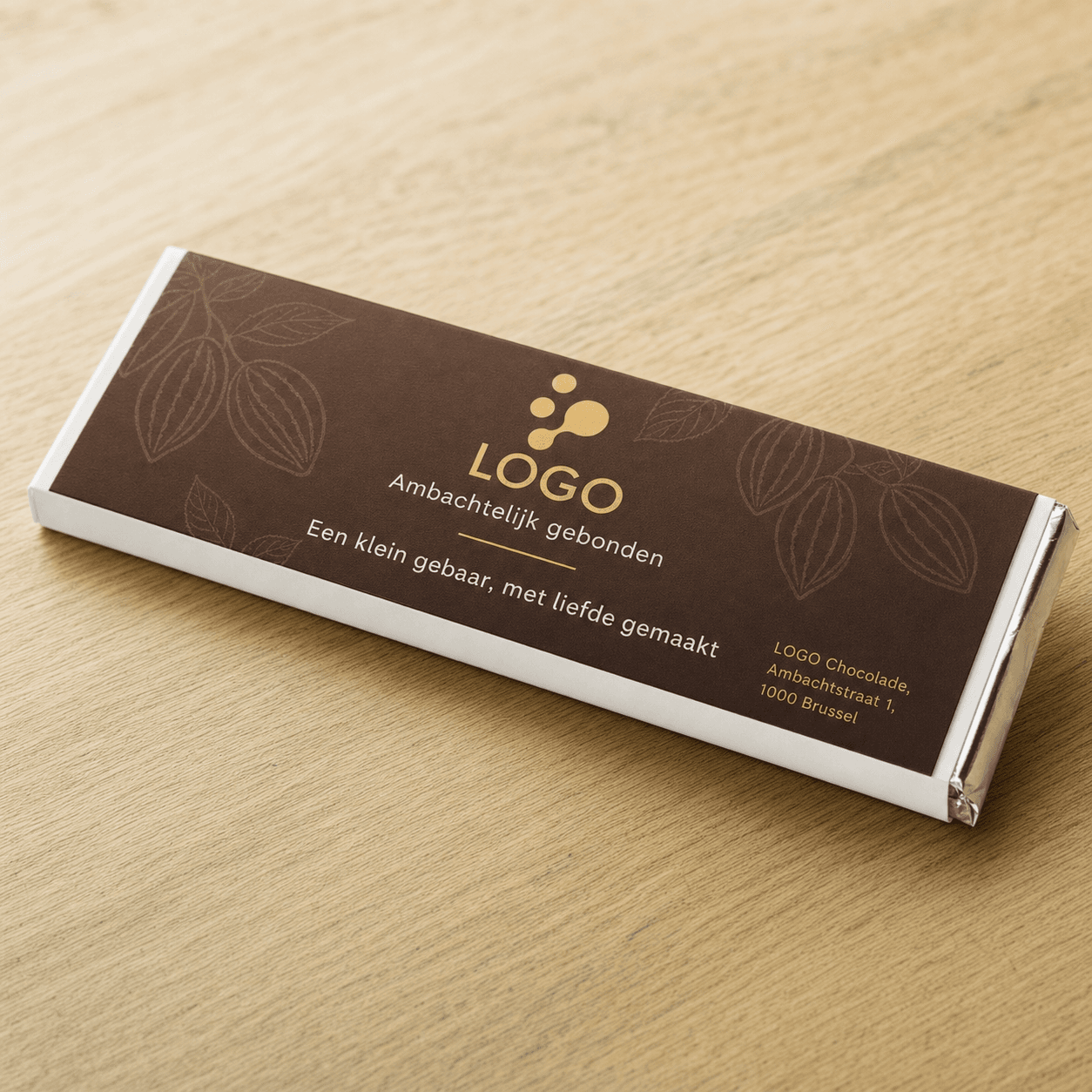 Chocoladereep 100 gram met eigen wikkel