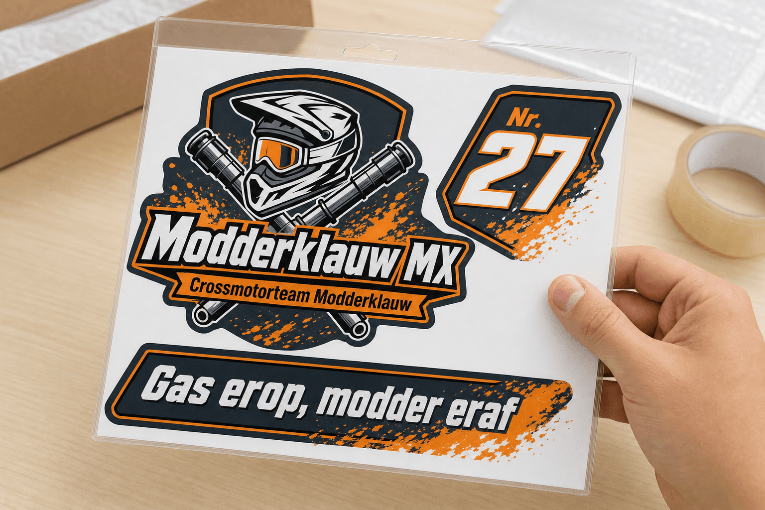 Crossmotor stickers bedrukken