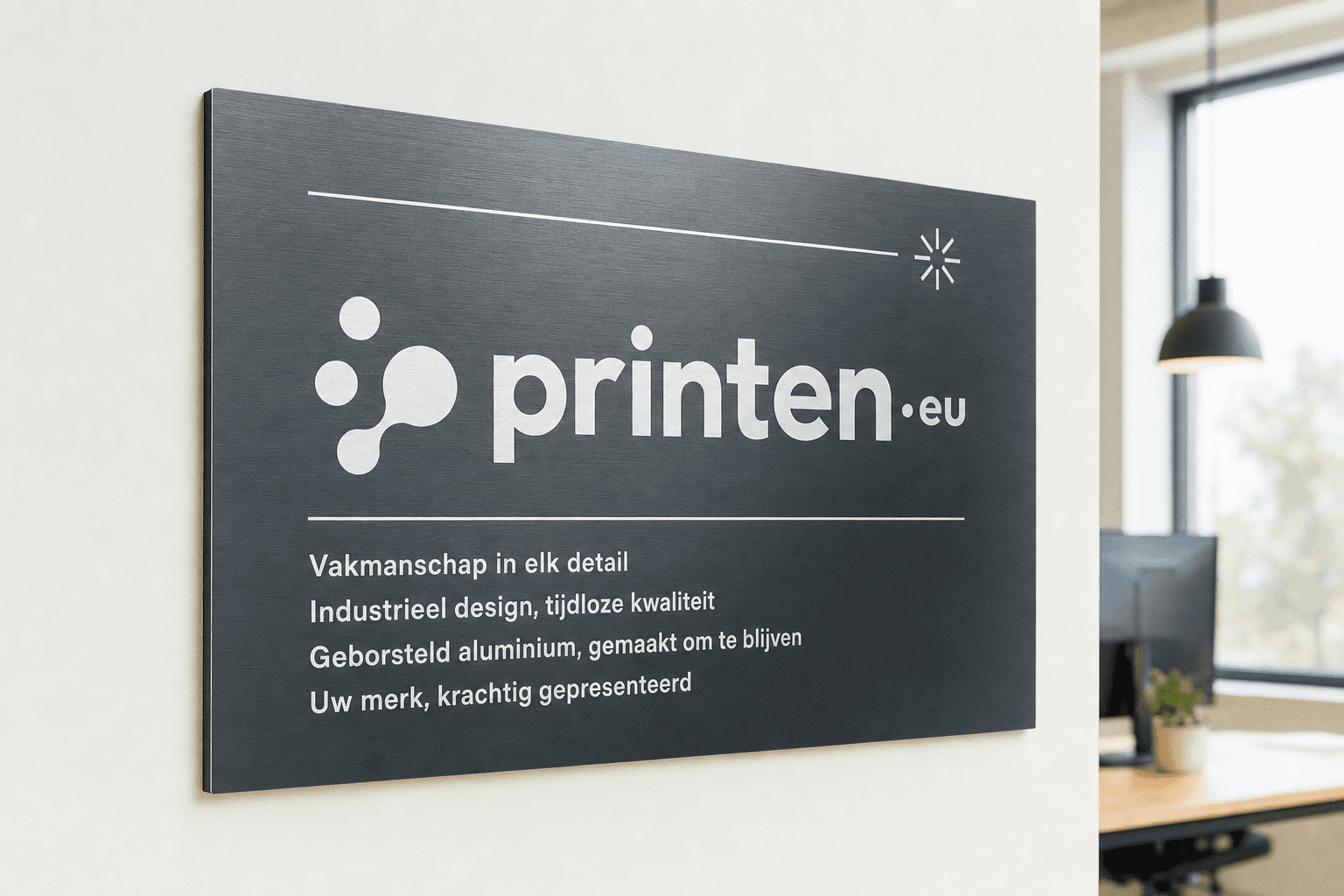 Dibond Butler Finish – Geborsteld aluminium plaat met print en contour