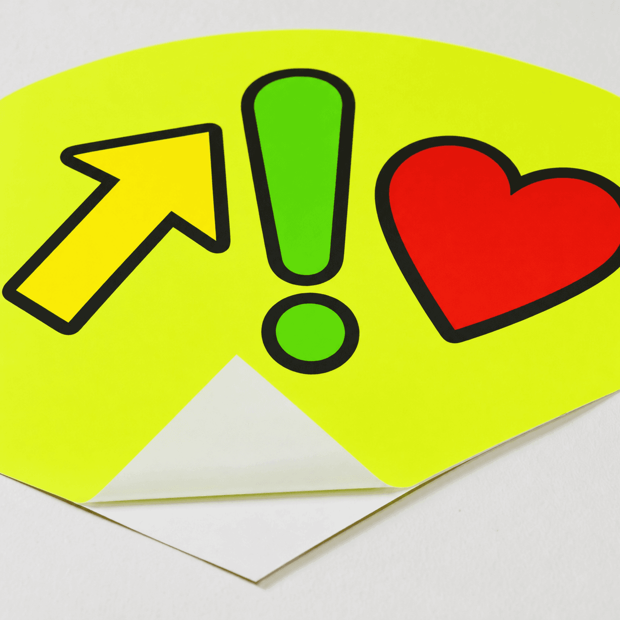 Fluorescerende stickers in geel, groen of rood