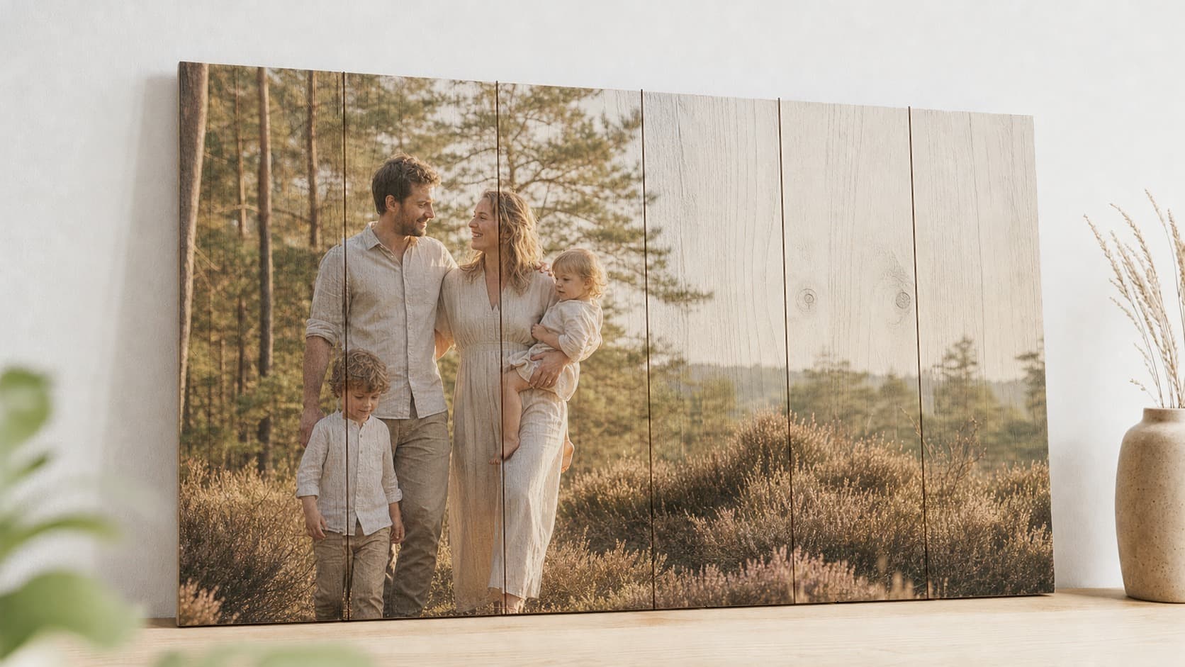 Foto op vurenhout