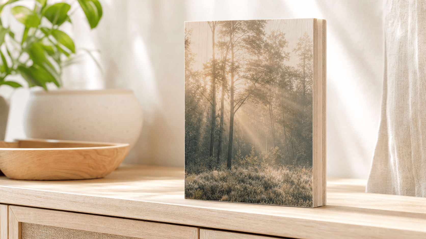 Fotoblok van whitewash hout