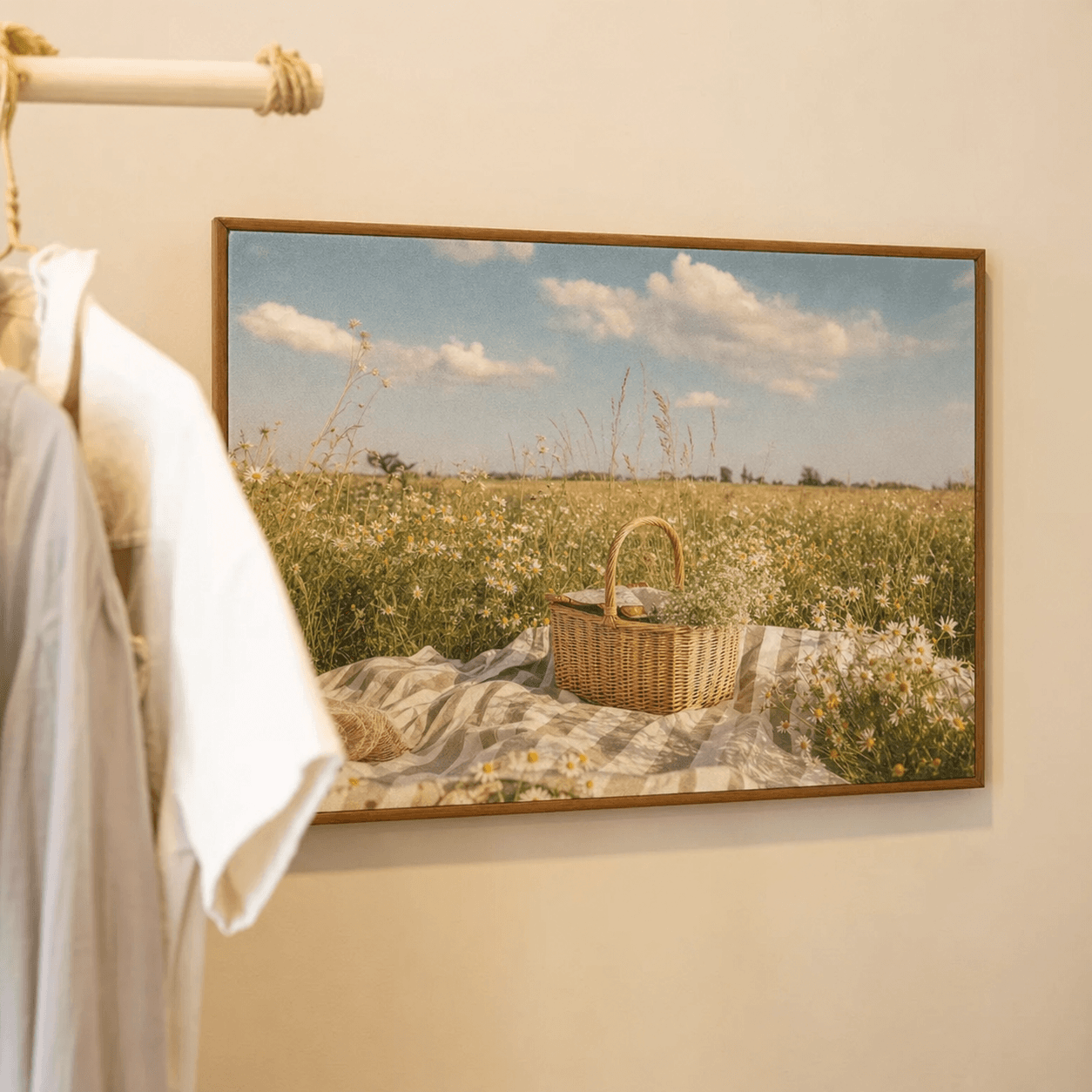 Houten textielframe met eigen print