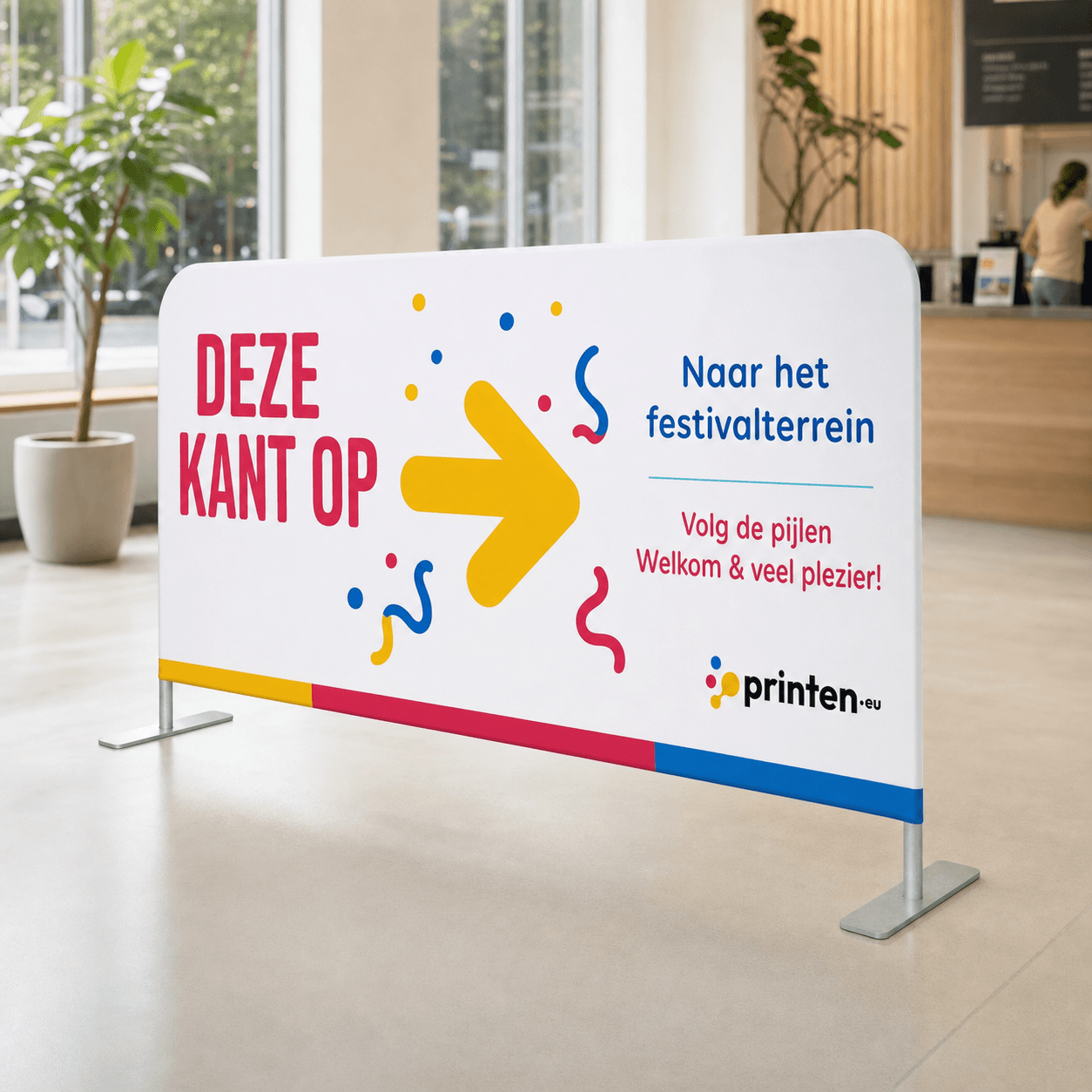 Indoor dranghek met full colour bedrukking