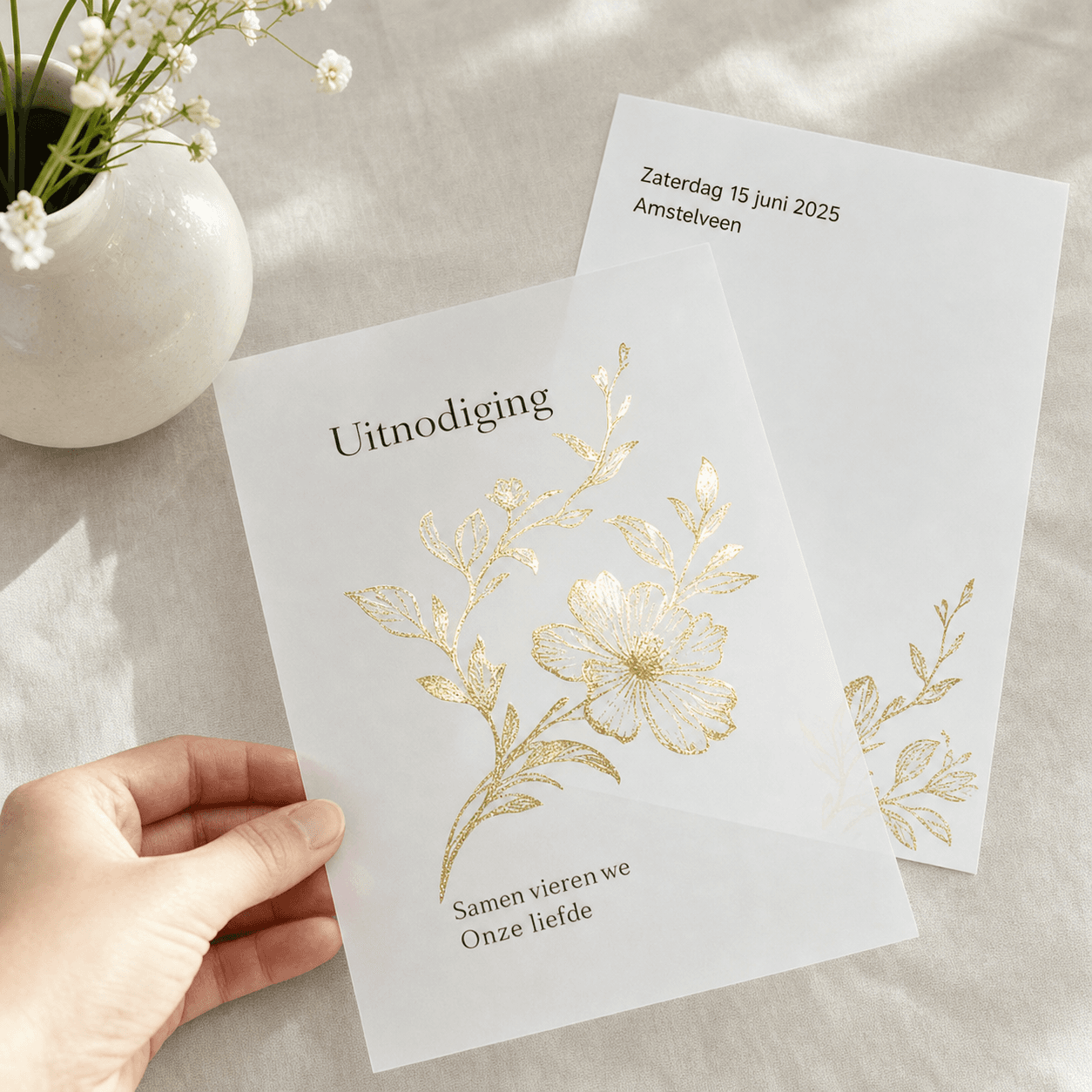 Kalkpapier bedrukken - semi-transparant drukwerk met foliedruk