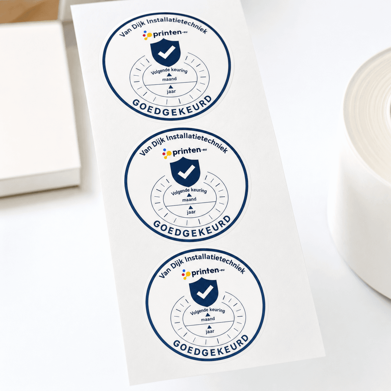 Keuringsstickers bedrukken
