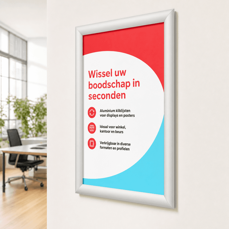 Kliklijsten voor Displays en Posters - Aluminium Wissellijsten