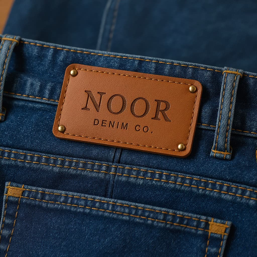 Leren labels met logo
