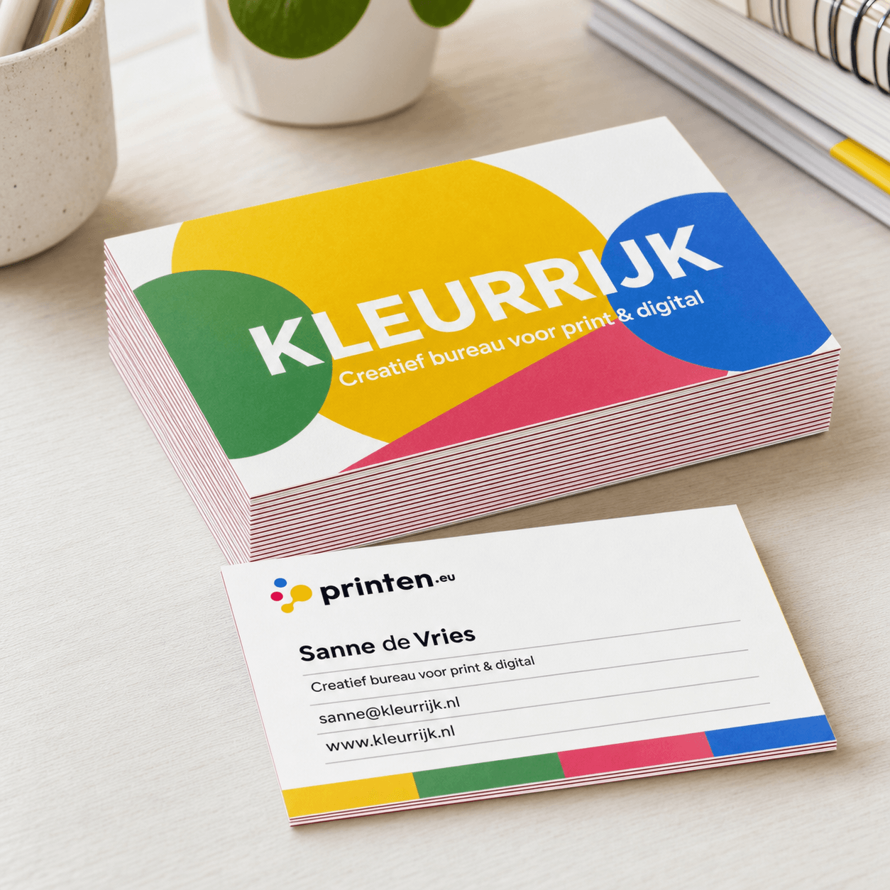 Multiloft® Visitekaartjes met Kleurrijke Tussenvellen