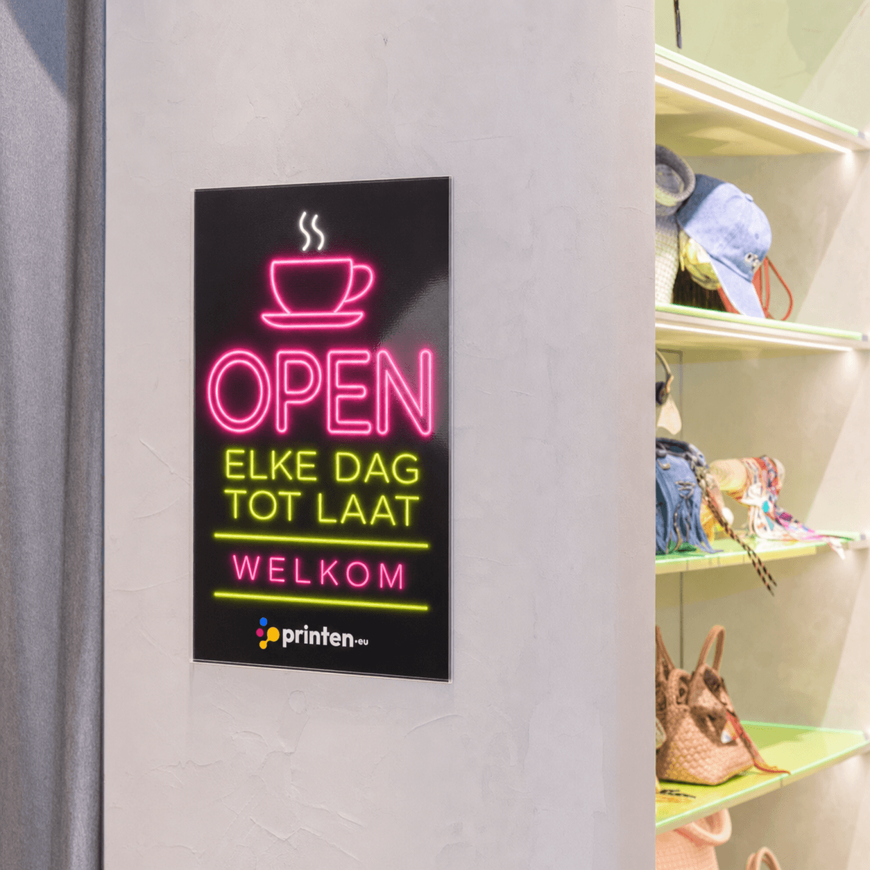 Neon print op plaat, folie of papier