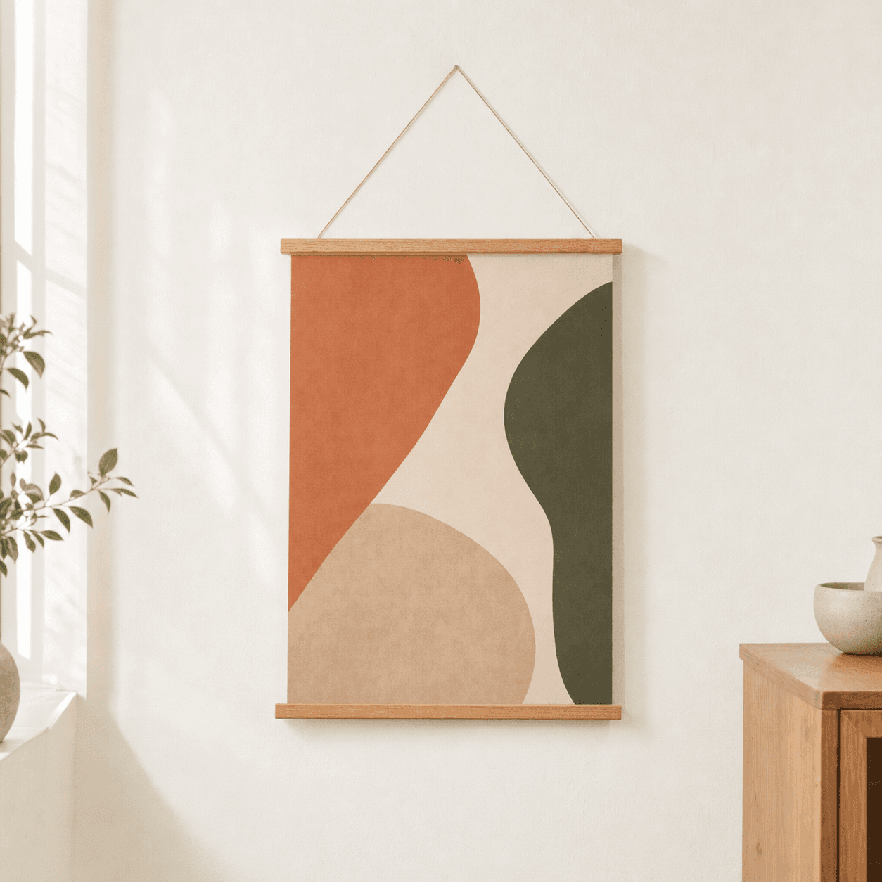 Posterhanger van eikenhout, magnetisch