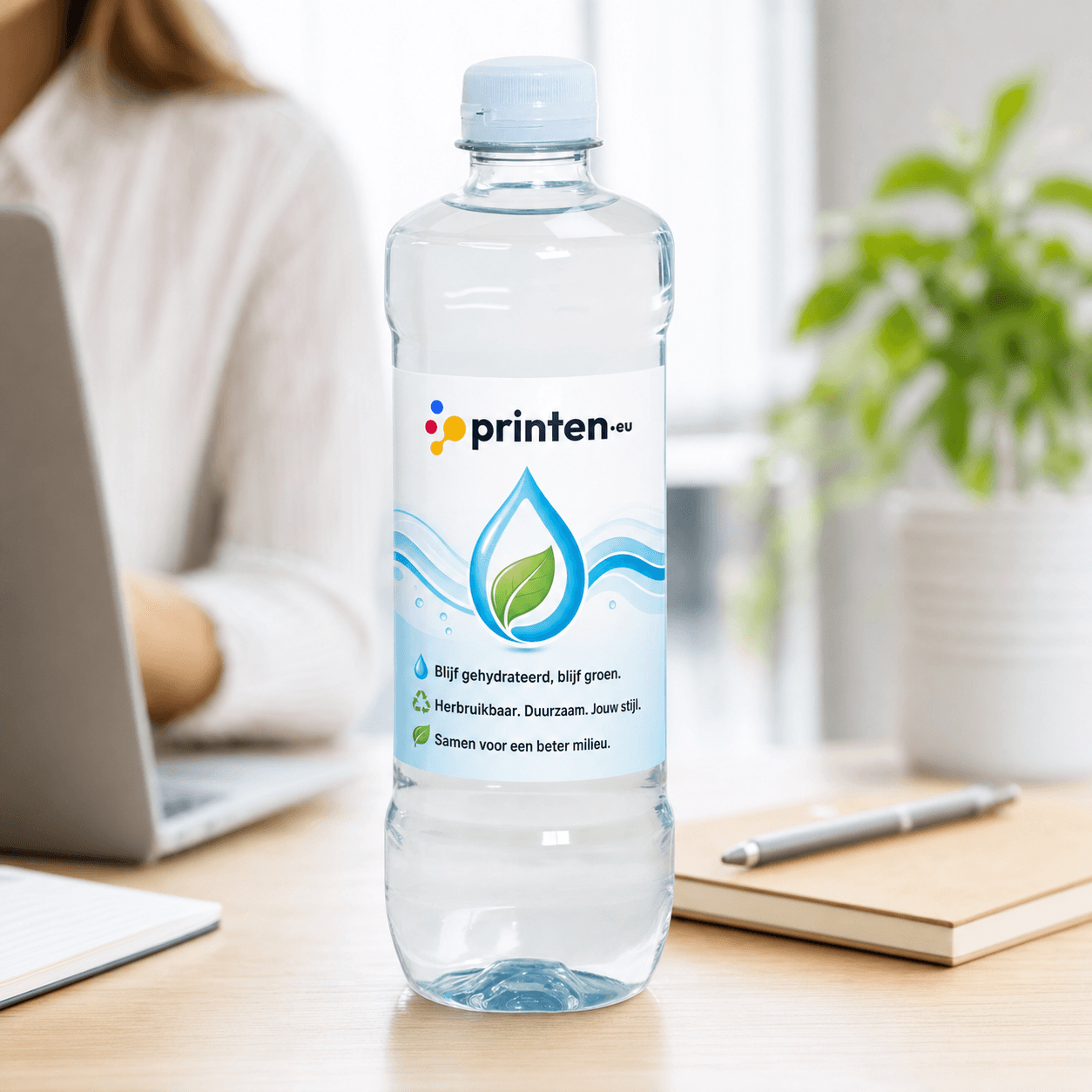 rPET waterfles 500ml met gepersonaliseerd etiket
