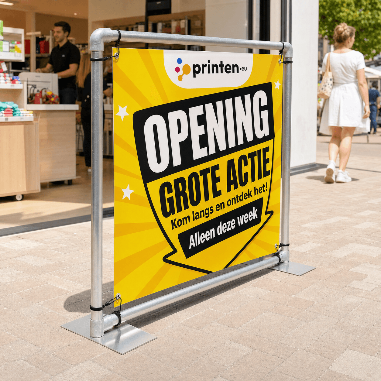 Spandoek op maat met eigen vorm en full colour bedrukking