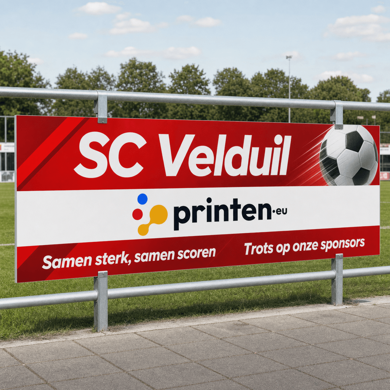 Sportveldbord op Dibond of HPL met folieprint
