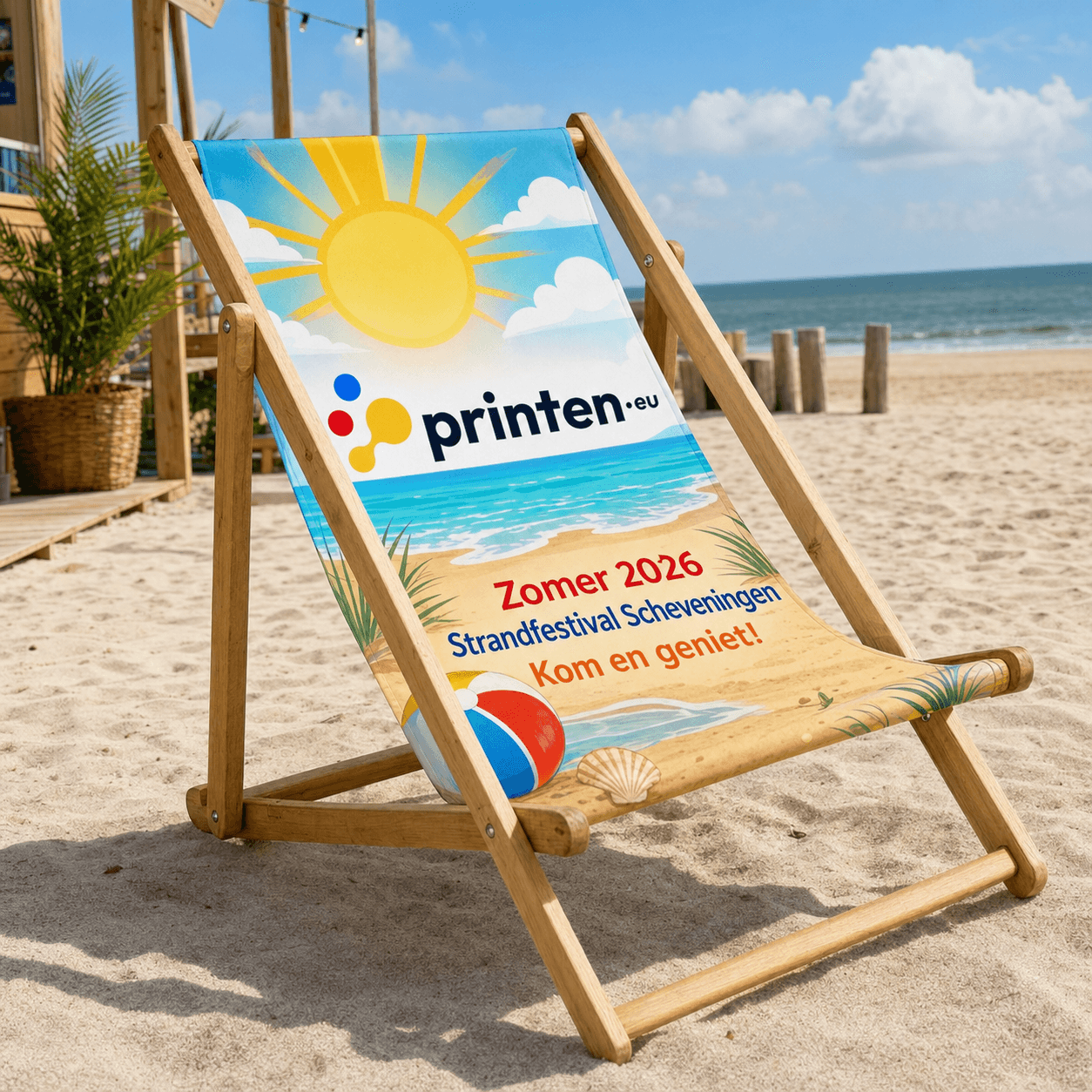 Strandstoelen XL met full colour bedrukking