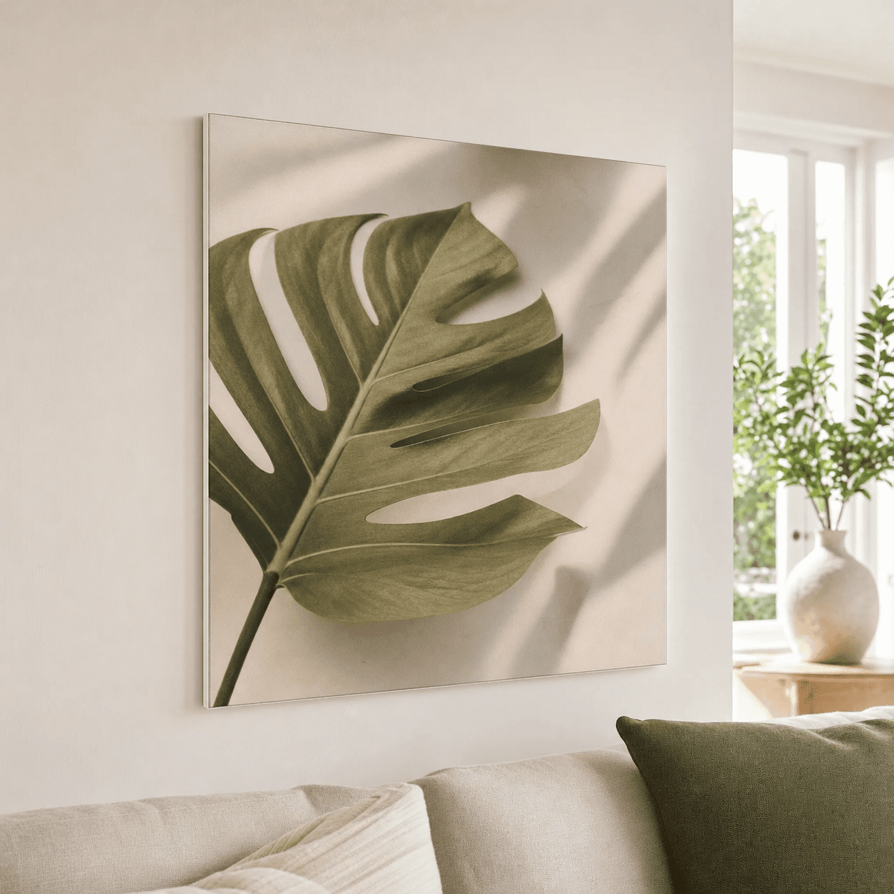 Textielframe met bedrukt doek voor wanddecoratie