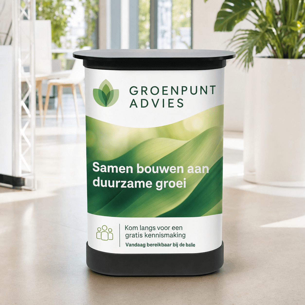 Bedrukte print voor transportkoffer pop-up wand