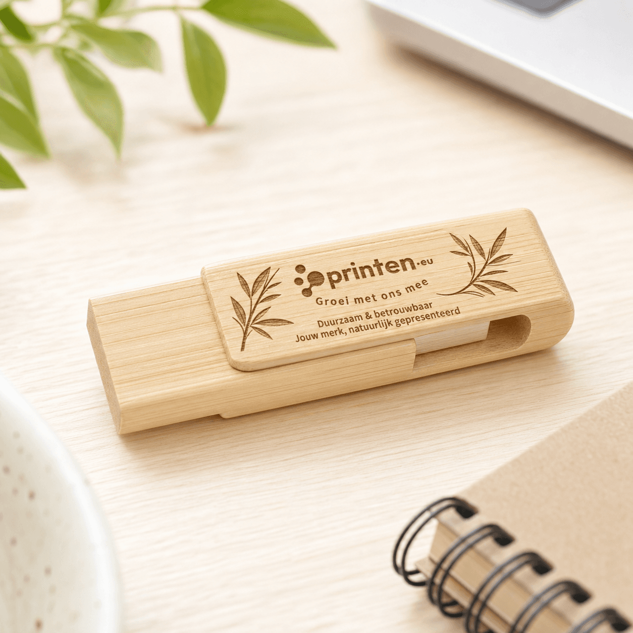USB-stick bamboe 16GB met lasergravure