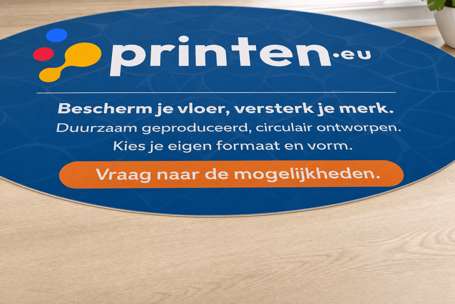 Vloerbeschermer met eigen bedrukking