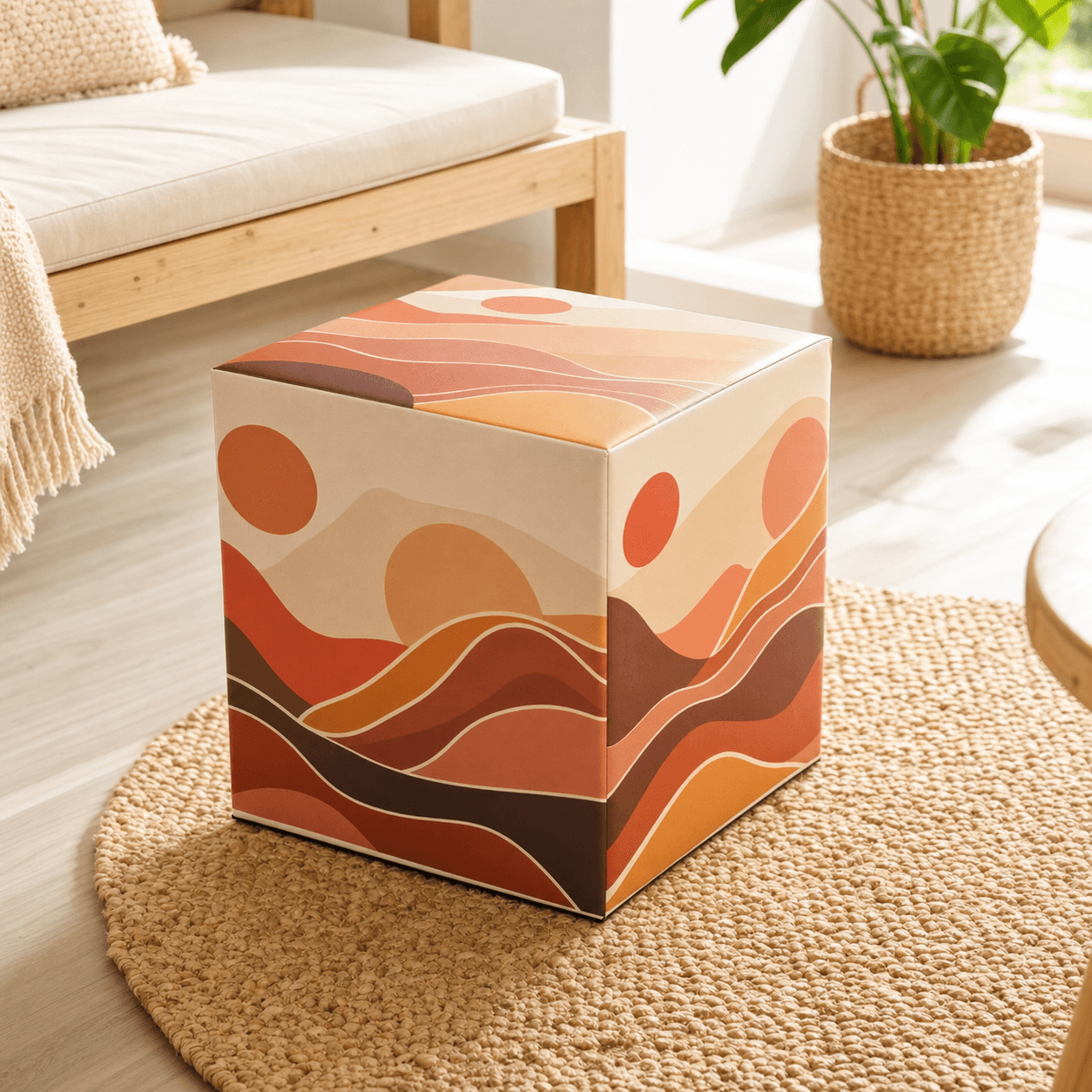 Zitkubus karton met full colour bedrukking