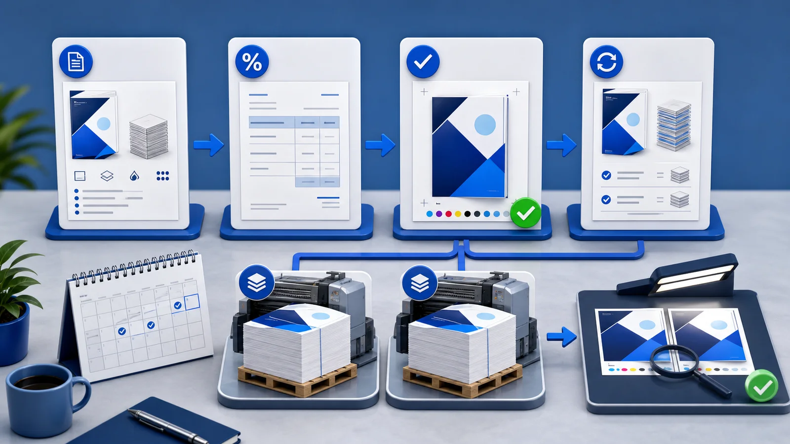 Zakelijke workflow van offerte en factuur tot productie en herhaalbestelling